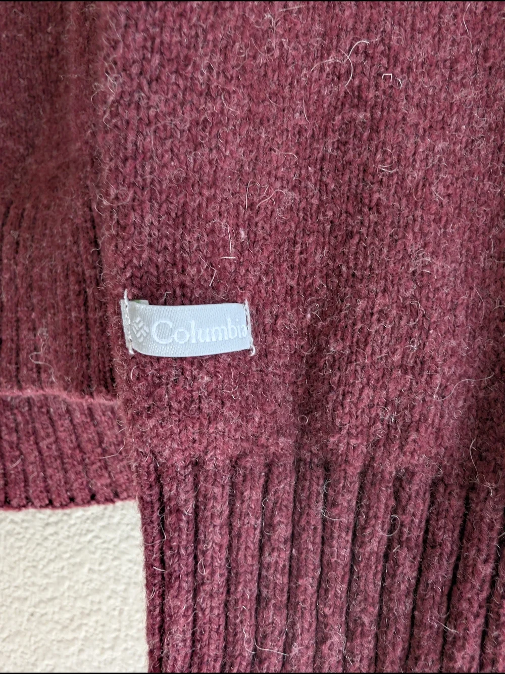 Columbia Wool Quarter Zip-Up Sweater Size Medium
